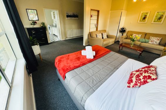 Apartment 1C queen-size bed